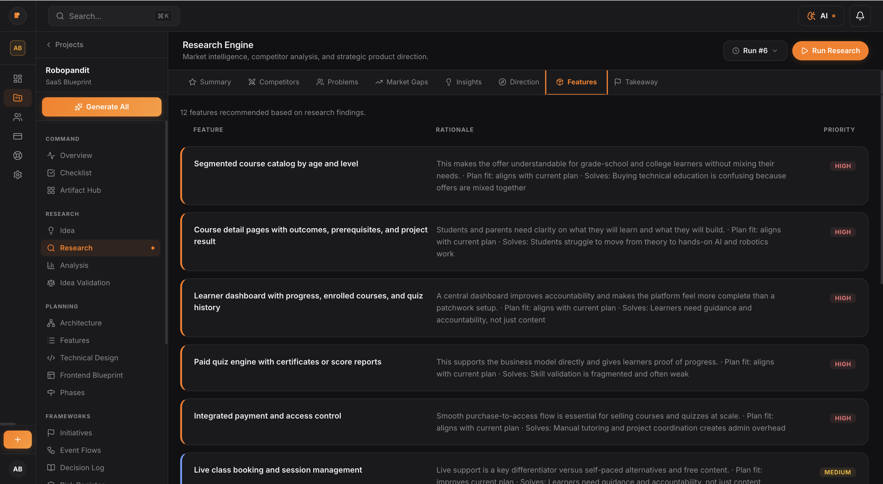Feature Recommendations
