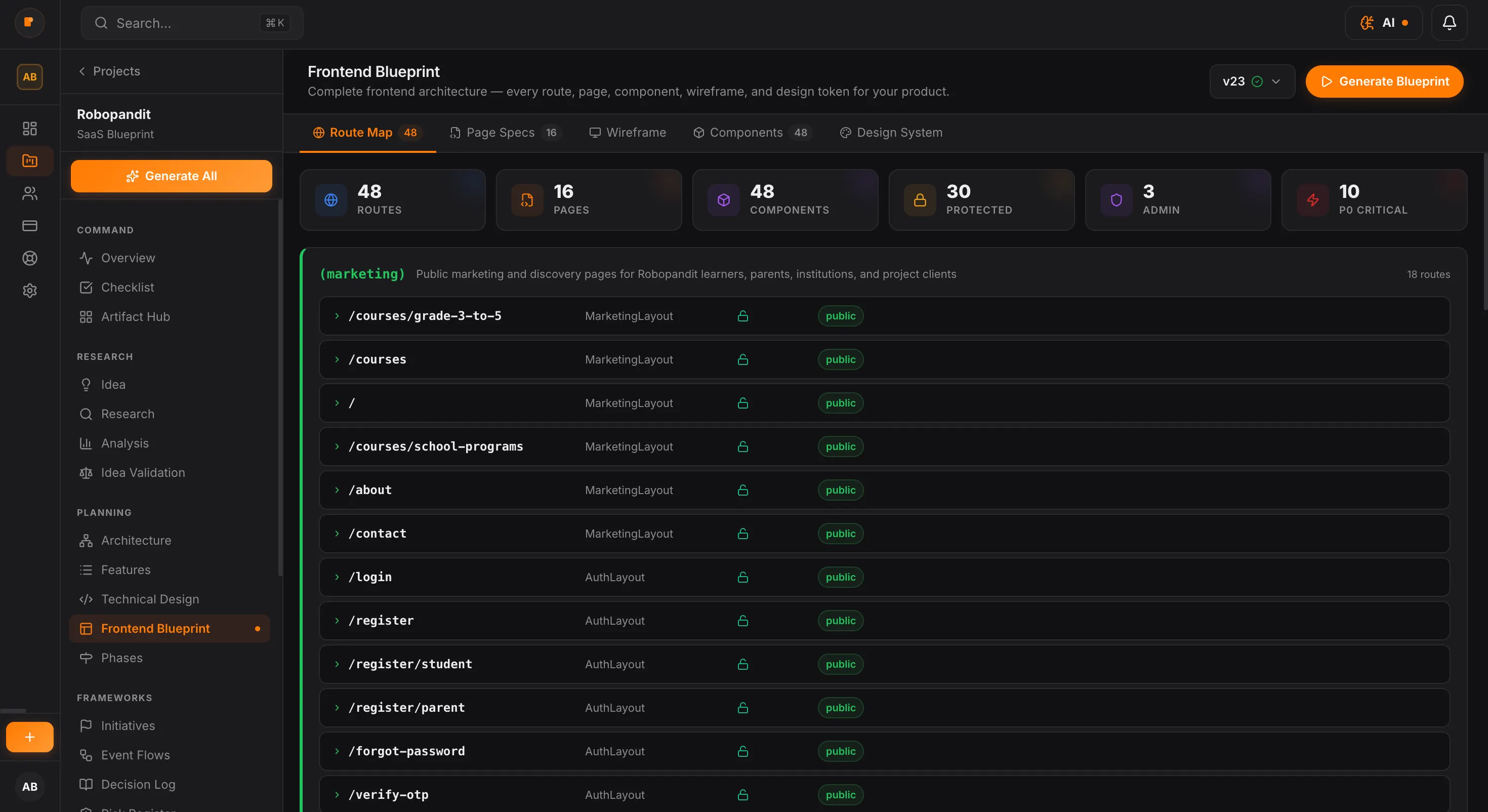 Frontend Blueprint